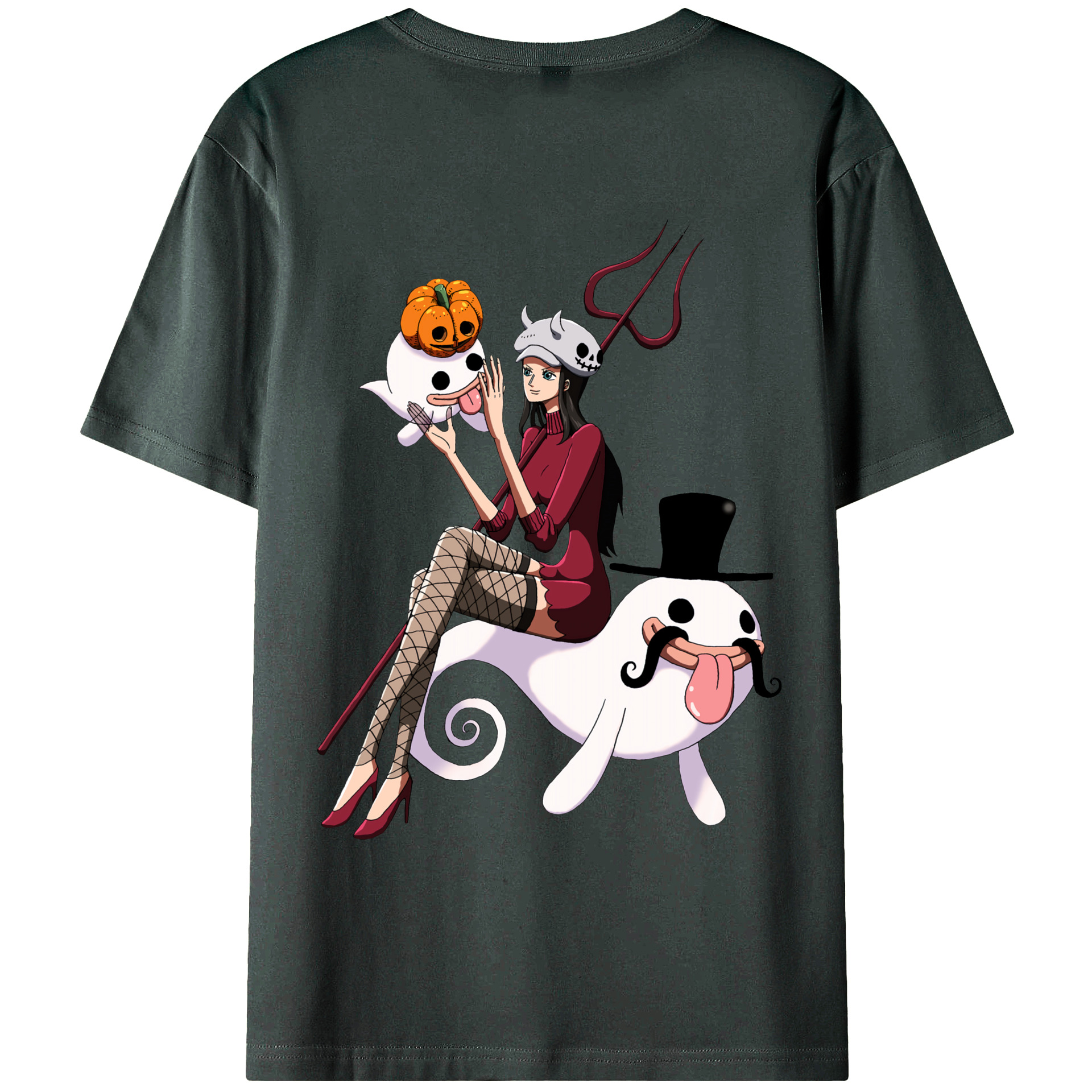 ワンピース ニコ・ロビン ONE PIECE Nico Robin 綿100％ メンズ半袖Tシャツ（バックプリント） 通気性